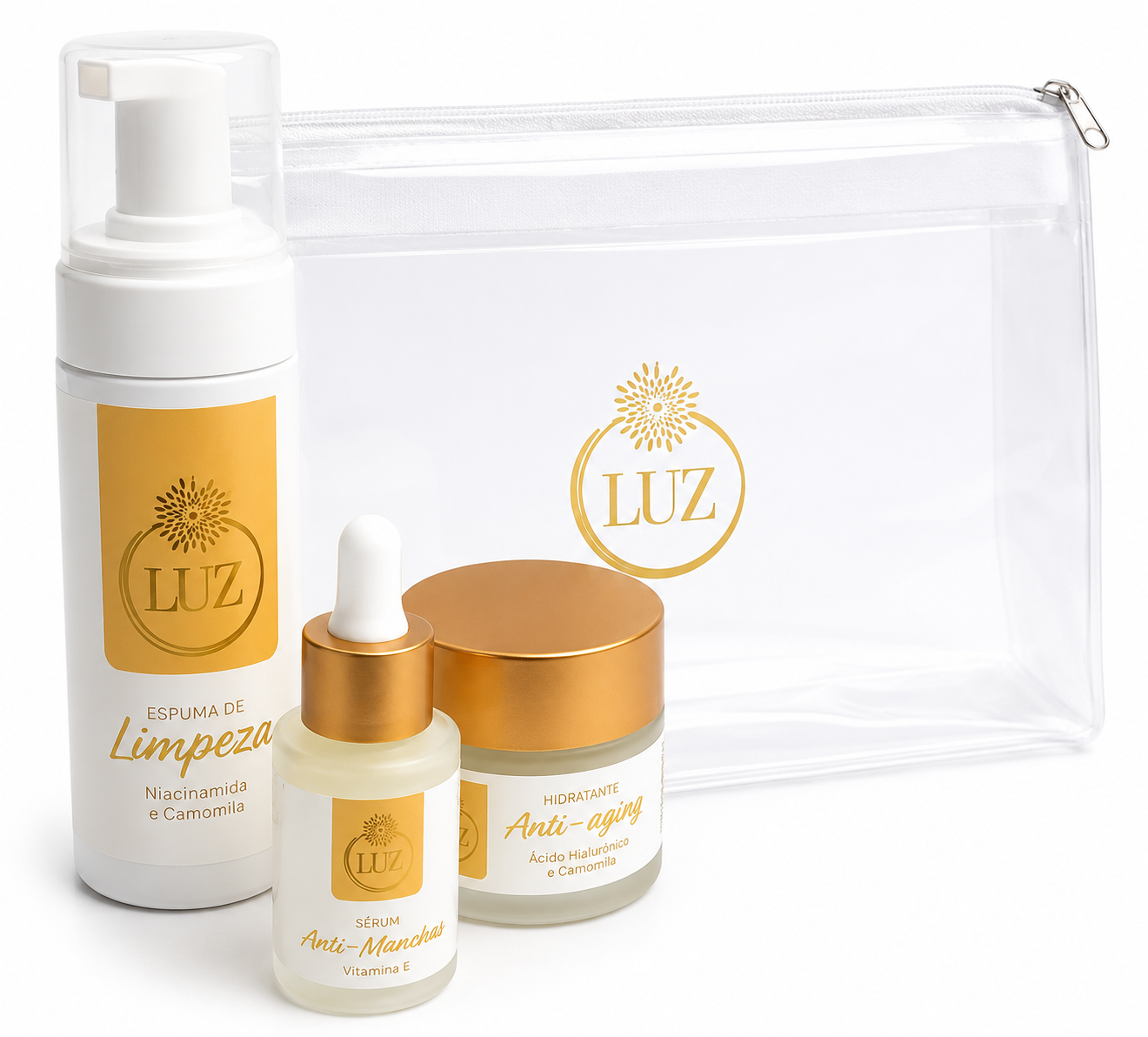 Kit Luz – Sérum anti-manchas, creme anti-aging e espuma de limpeza - Image 2